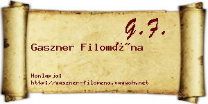 Gaszner Filoména névjegykártya